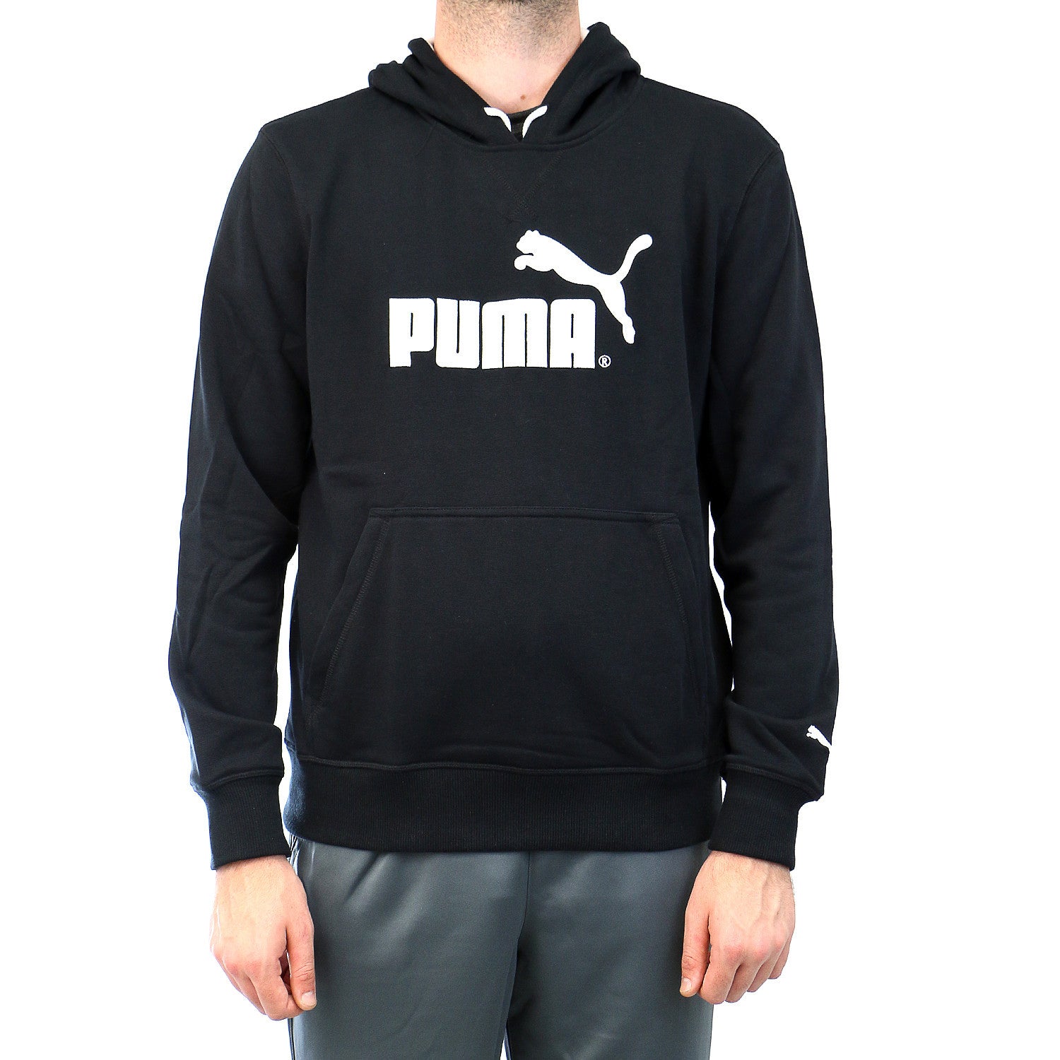 Puma NO 1 Logo Hoodie - Medium Grey Heather/White - Mens - Shoplifestyle