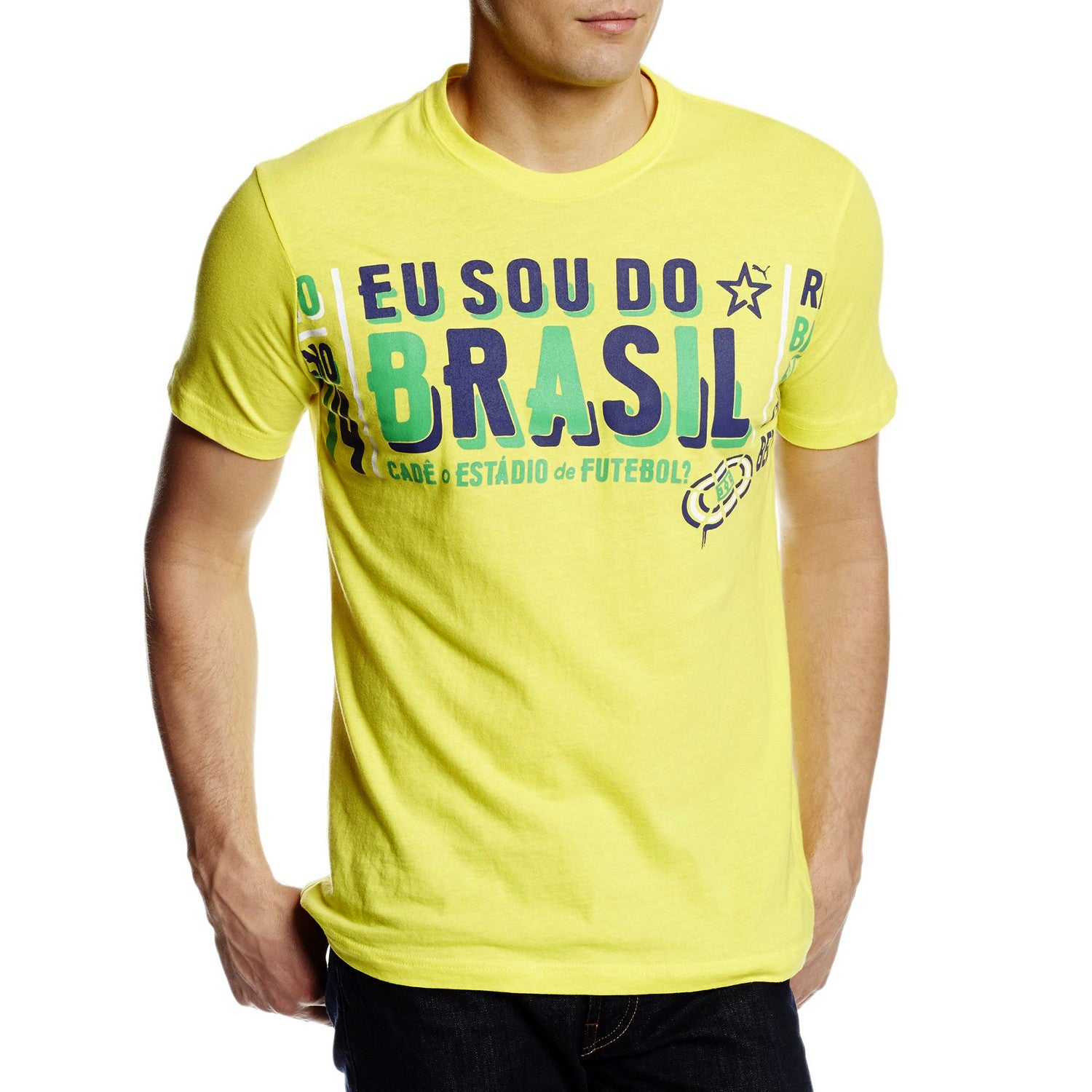 Puma My Nation Graphic Tee Blazing Yellow Brasil Mens