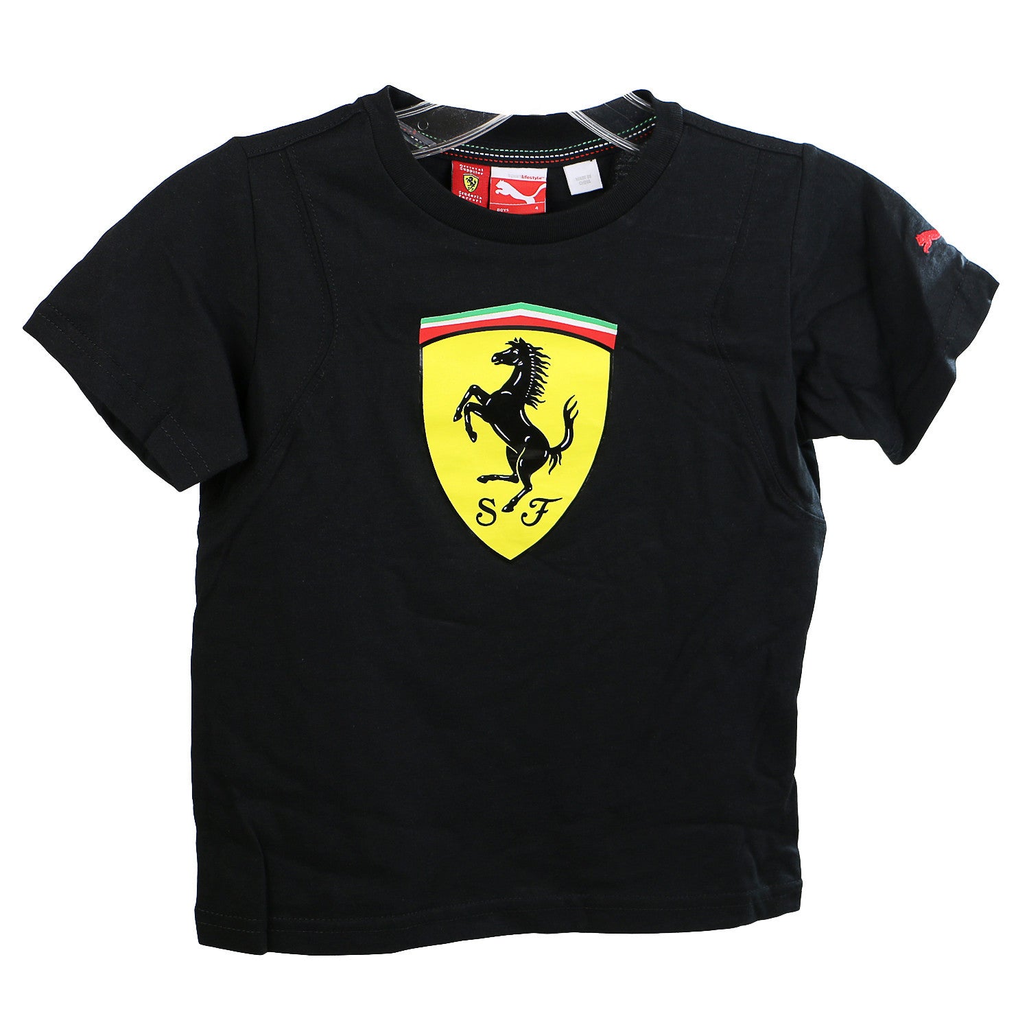 Puma Ferrari Shield Tee Shirt Heather Gray Boys