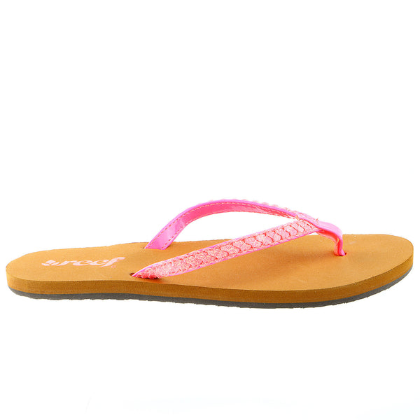 Reef Twisted Stars Brights Flip Flop Sandal - Neon Pink - Womens