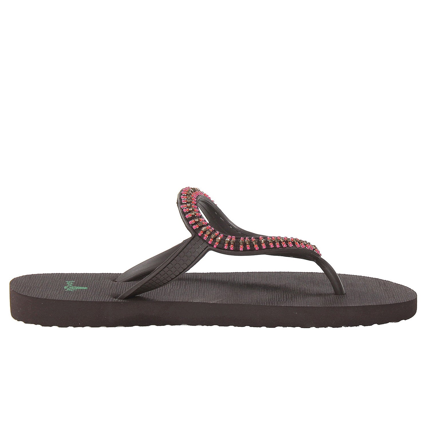 Sanuk, Shoes, Sanuk Ibiza Monaco Rhinestone Embellished Black Flip Flops  Sandal Womens Size 5