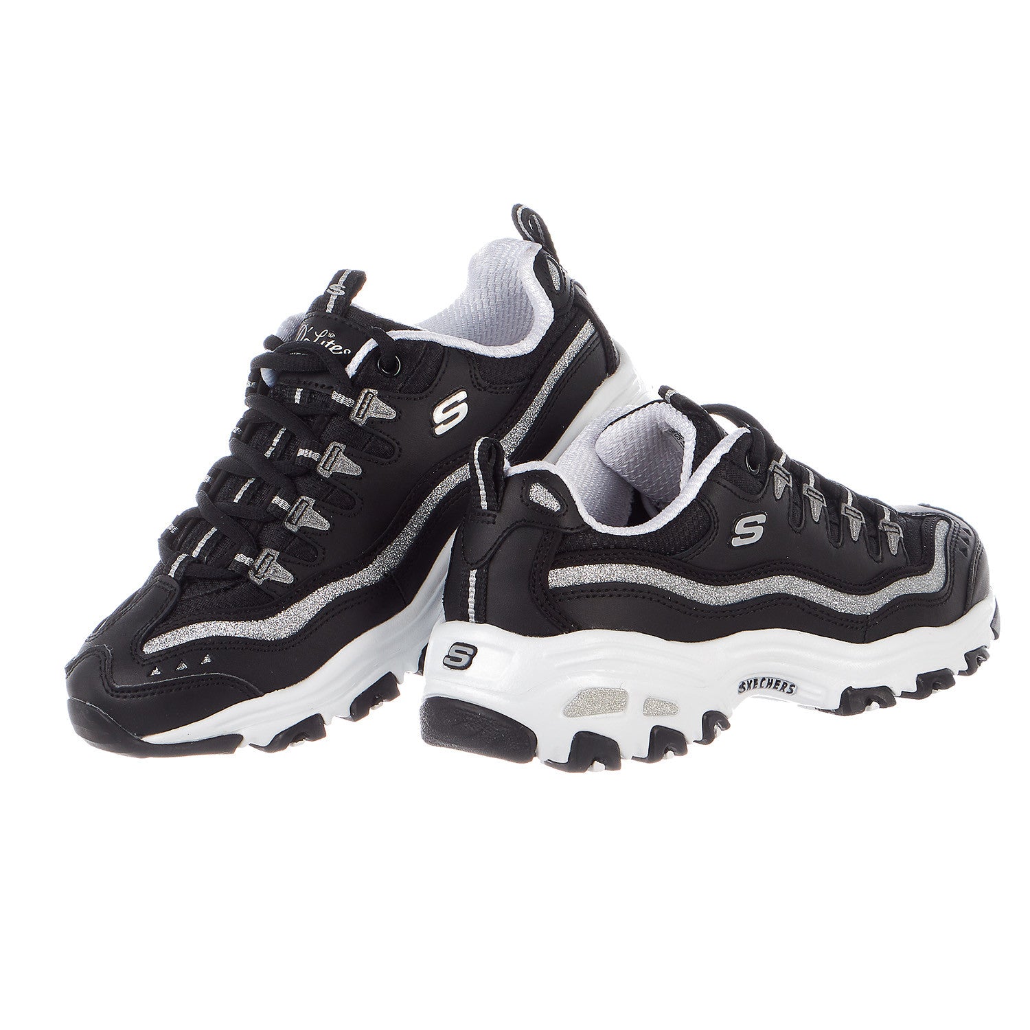 Skechers Sport Women's D'Lites Slip-On Mule Sneaker, White/Silver, 5 Wide :  : Clothing, Shoes & Accessories