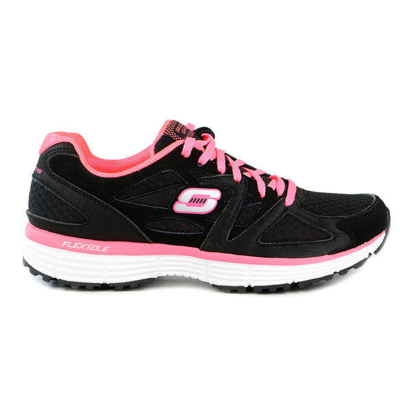 Skechers Agility Free Time Running Shoe - Black/Coral - Womens