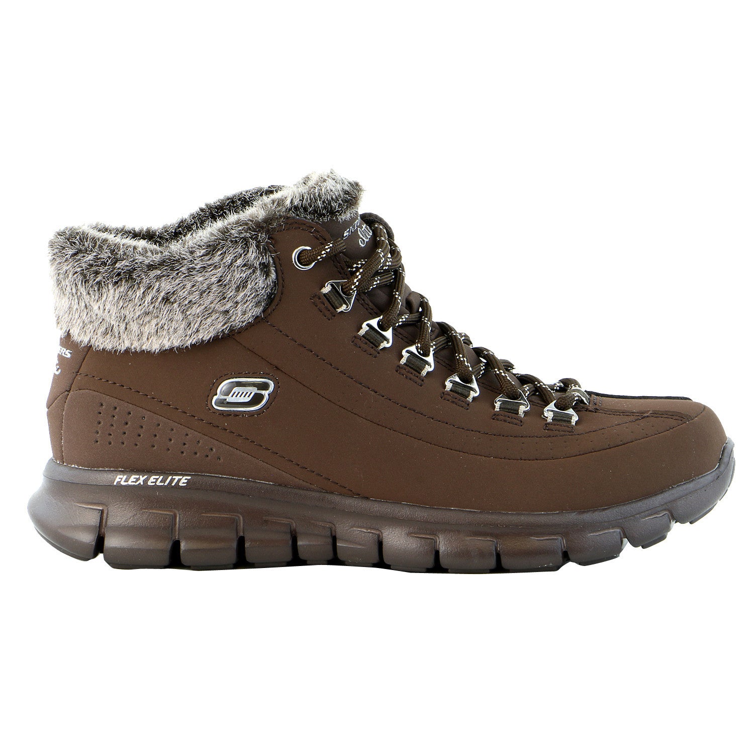 Skechers Synergy Vital Sign Snow Boot Shoe Black Womens