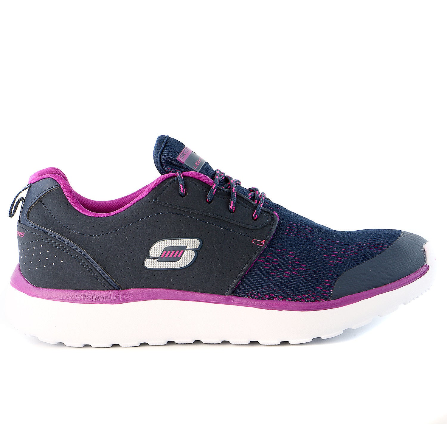 Skechers Counterpart Walking Sneaker Shoe Navy Purple Womens
